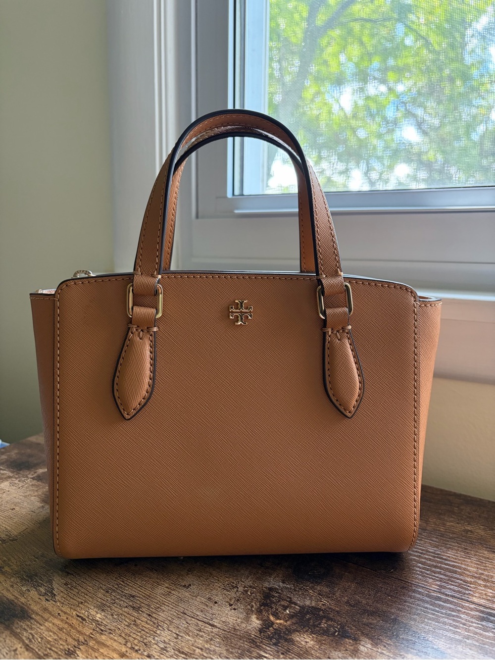 Tory Burch Caramel/Tan Saffiano Leather Mini